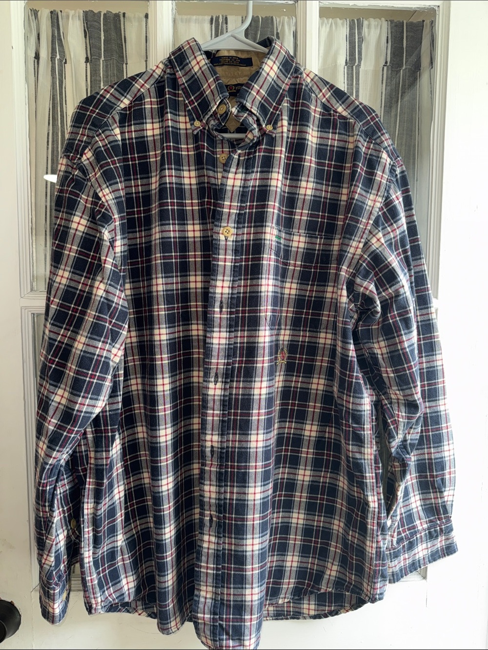 Tommy Hilfiger Navy, White & Red Plaid Button-Down Shirt
